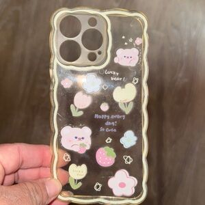 Cute Bear and Flower iPhone Case